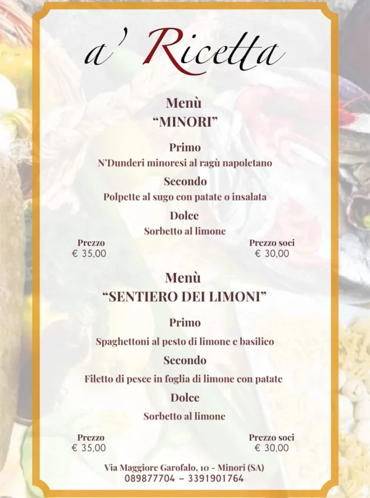 A ricetta menu 18 maggio